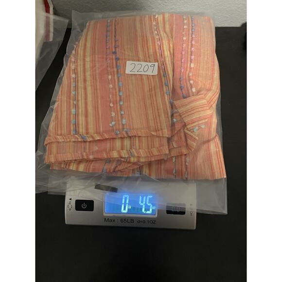 Coldwater Creek Womens Top Size 1X Orange Striped Button Up Embroidered Boho - Picture 6 of 6